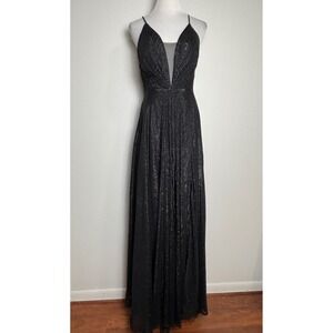 Betsy & Adam VTG‎ Shimmer Maxi Dress Size 2 Minimalist Formal Prom Wedding Glam